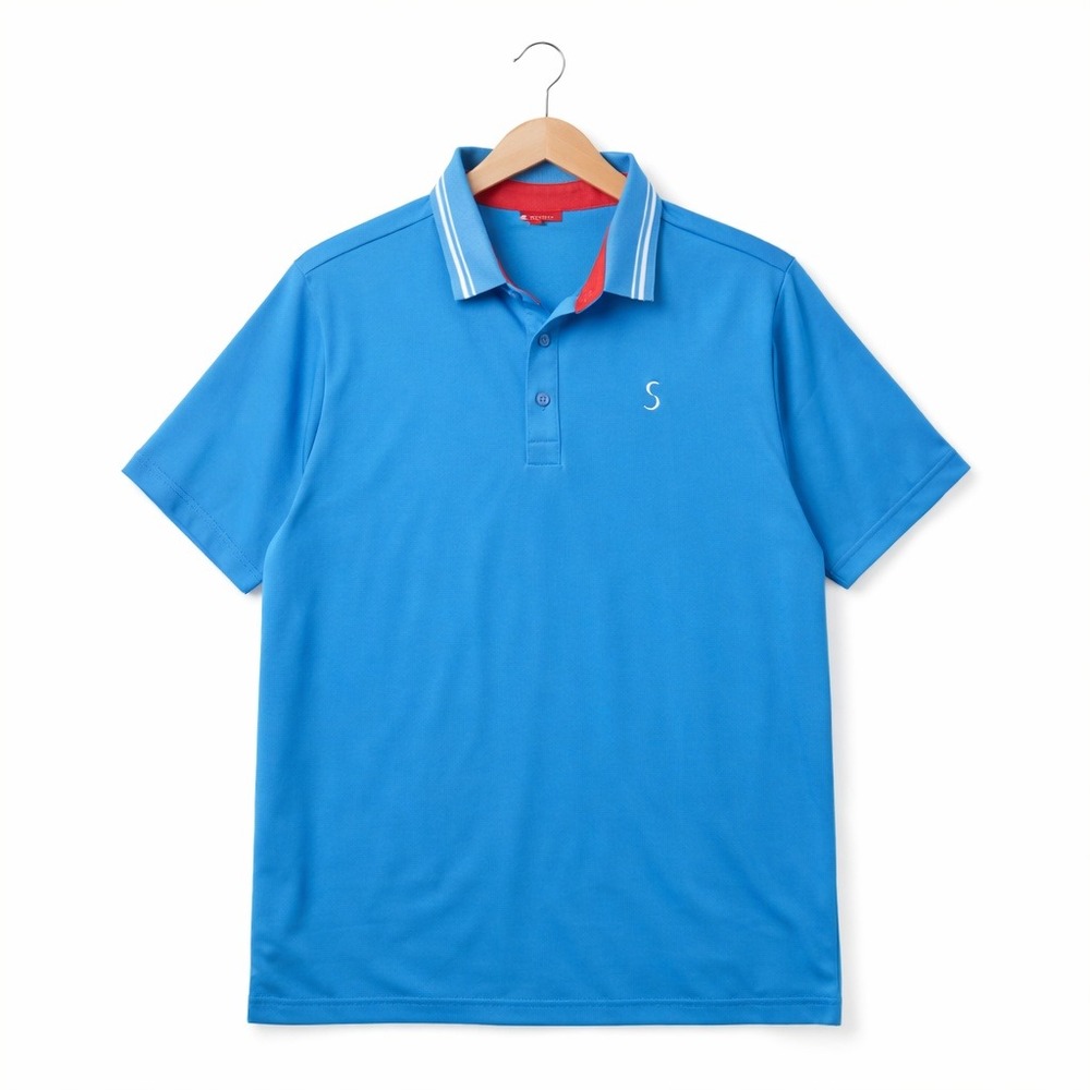 Redvanly Mens XL Blue Performance Golf Polo Shirt‎ Short Sleeve Tipped Collar